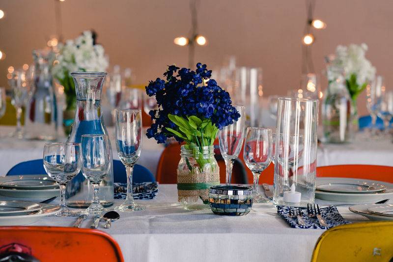 Colorful table arrangements