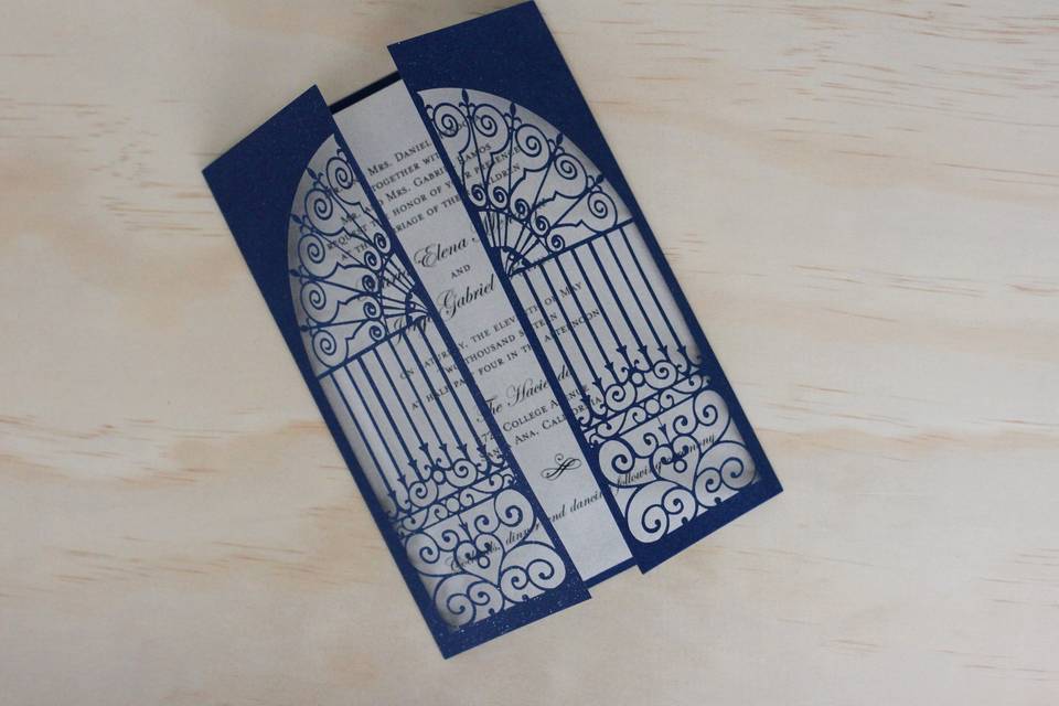 Laser cut gate invitation