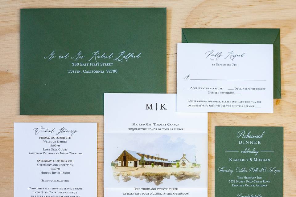 Elegant Barn Themed Invite
