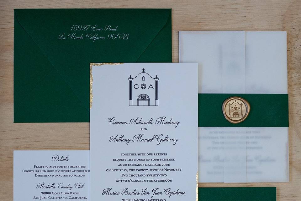 Mission Letterpressed Invite