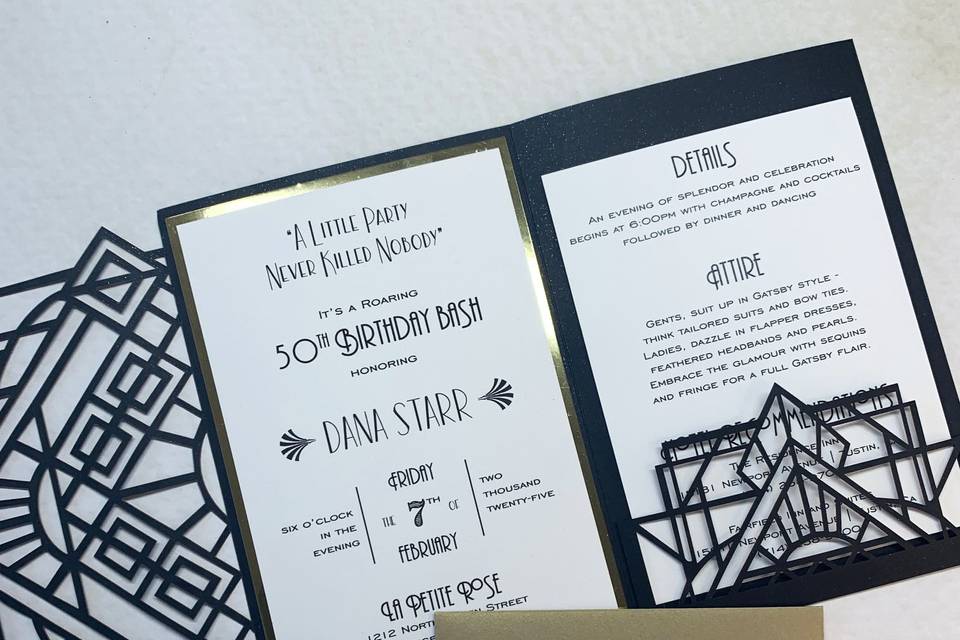 Gatsby Themed Laser Cut