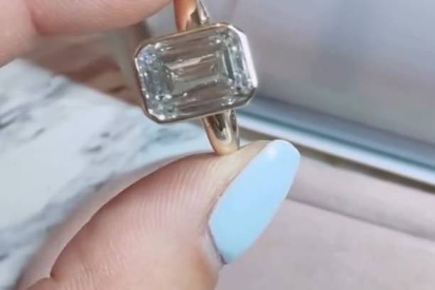 Custom emerald cut lab-grown d