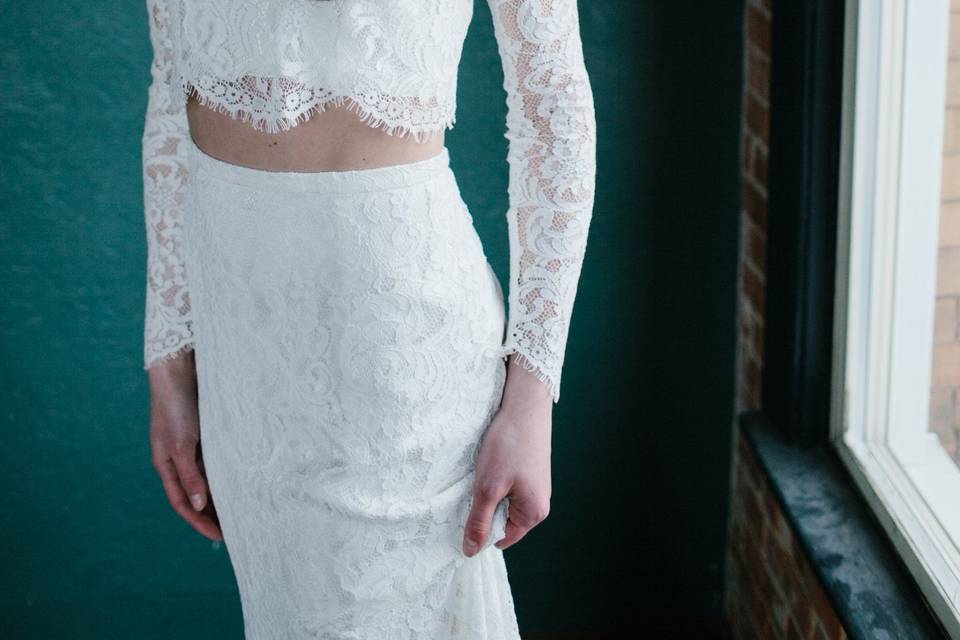 Two piece wedding dress