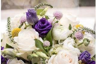White Rose and Purple Bouquet
