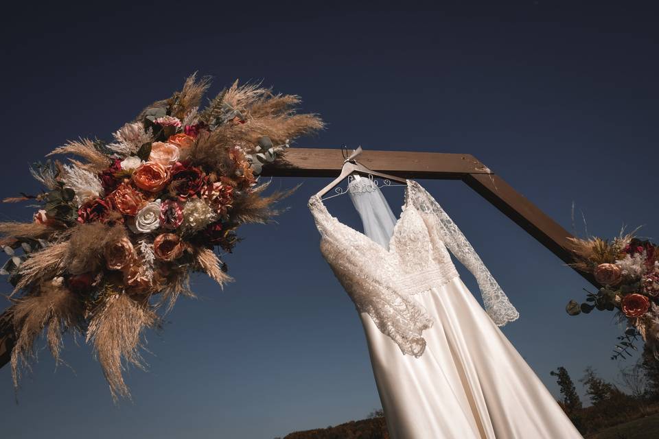 Bride dress arch