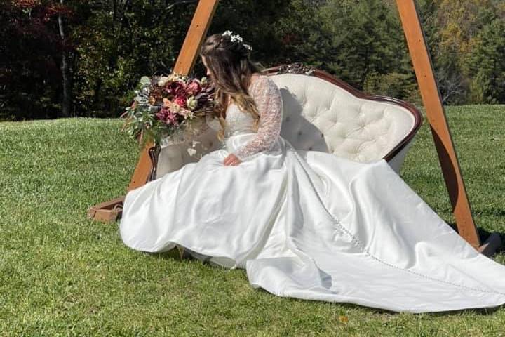 Bride photo set up