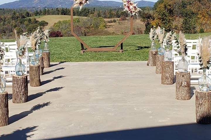 Ceremony set up, fall theme