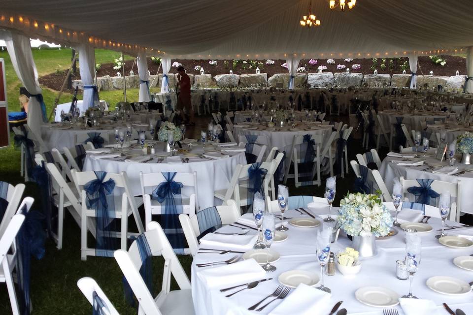 Tented reception in the Grove