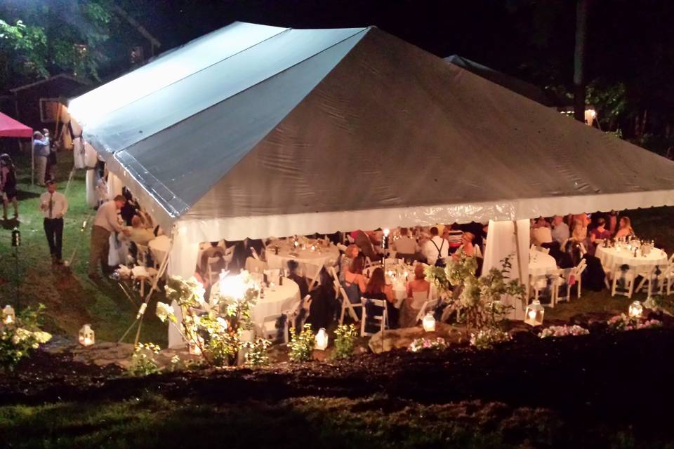Evening celebration in the tent