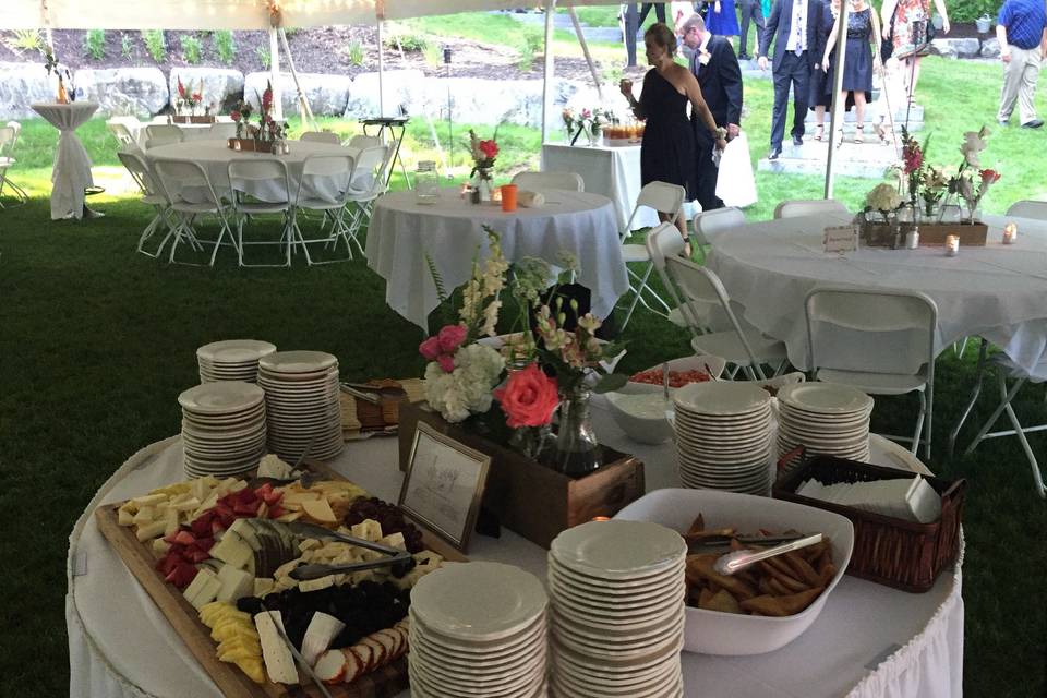 Appetizer table setup