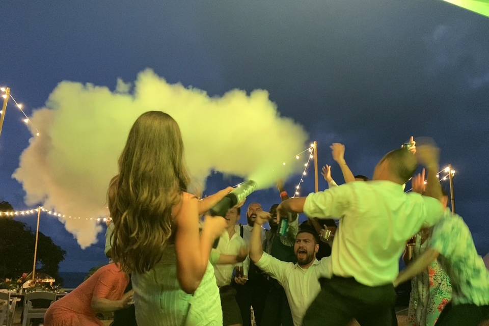 Co2 Cannon with the bride.