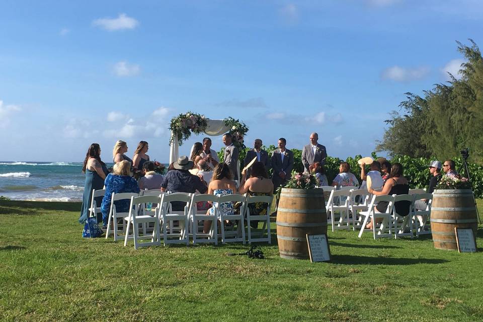 Beach ceremony at Loulu Palm