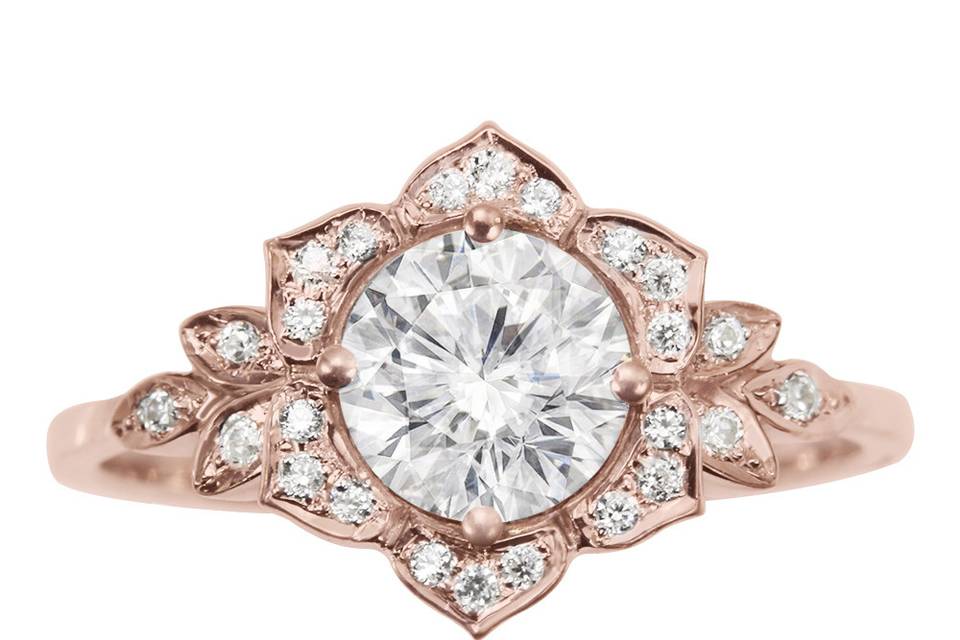 Flower engagement ring