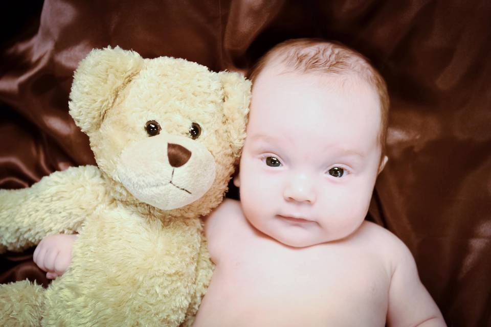 Infant, baby with bear