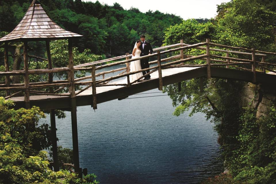 Newlyweds on the bridge