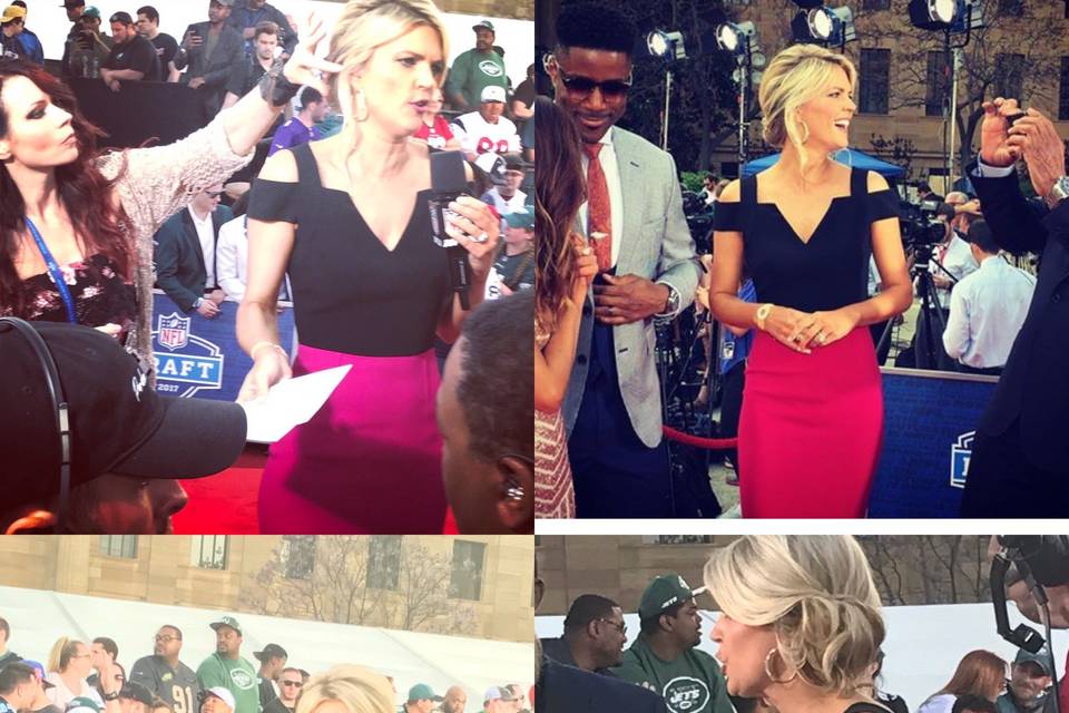 I was asked to work for the NFL network and do Mellissa Starks Hair for the red carpet show at the nfl draft.