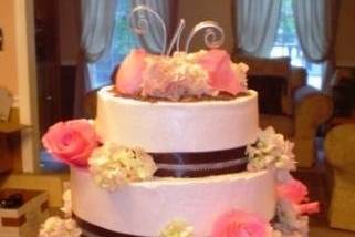 Multiple layered wedding cake