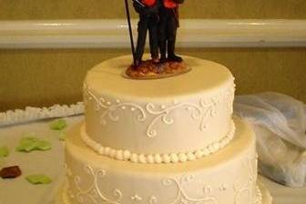 Multiple layered wedding cake