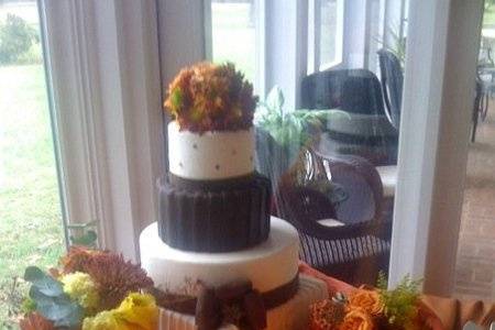 Multiple layered wedding cake