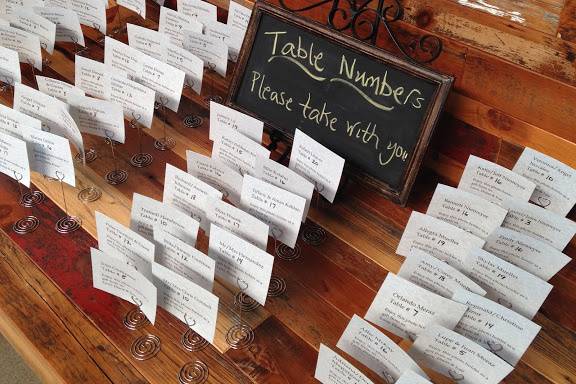 Table number cards