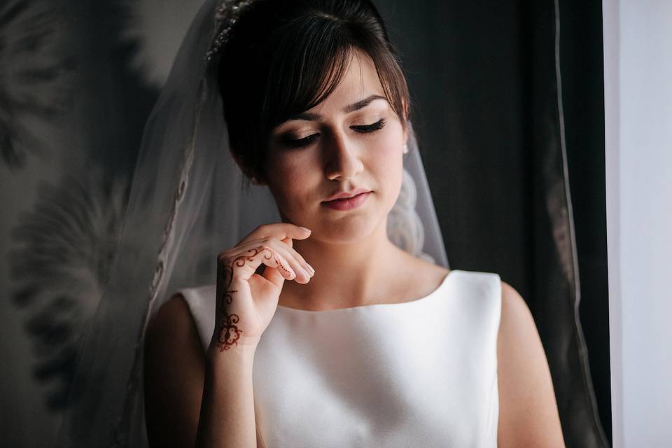 Updo and makeup