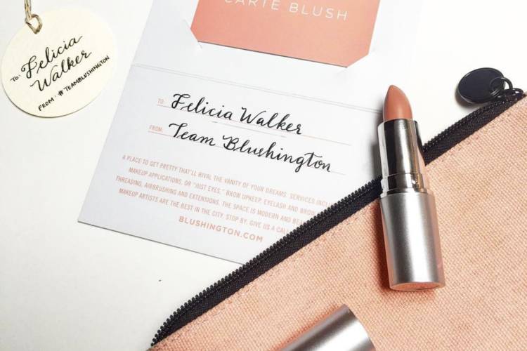 Calligraphy with blush tones