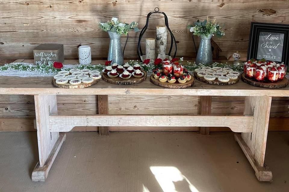 Beautful wedding treat table