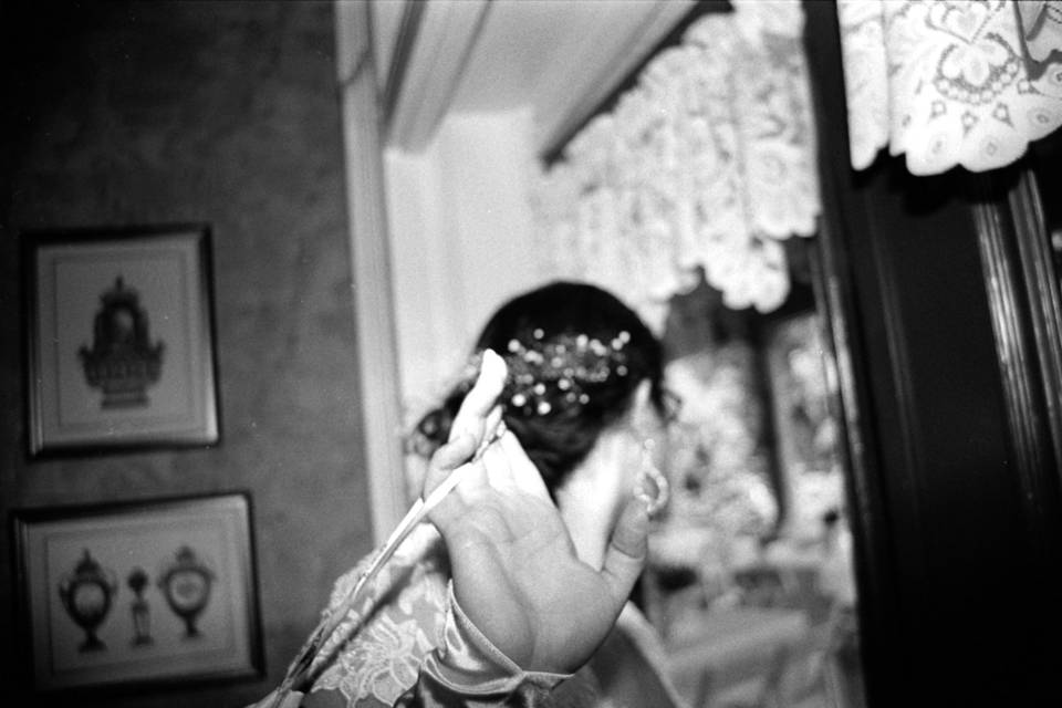 Bride getting ready
