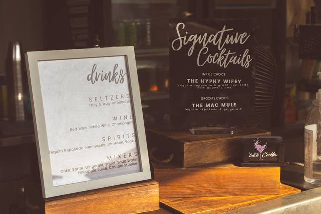 Signature cocktail menu