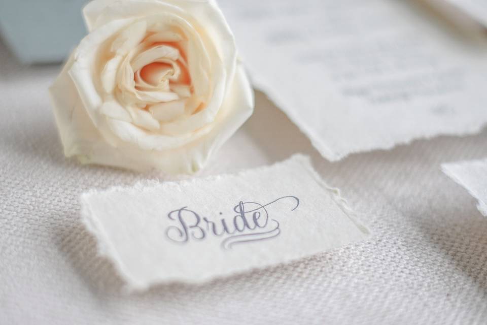 Place Cards on Handmade Paper