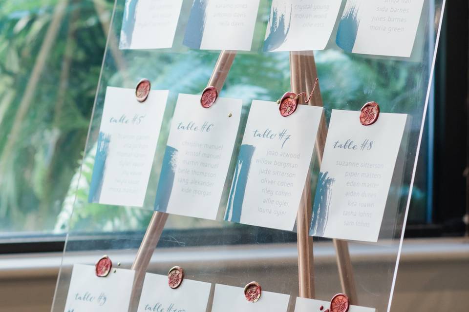 Vellum & Acrylic Seating Chart