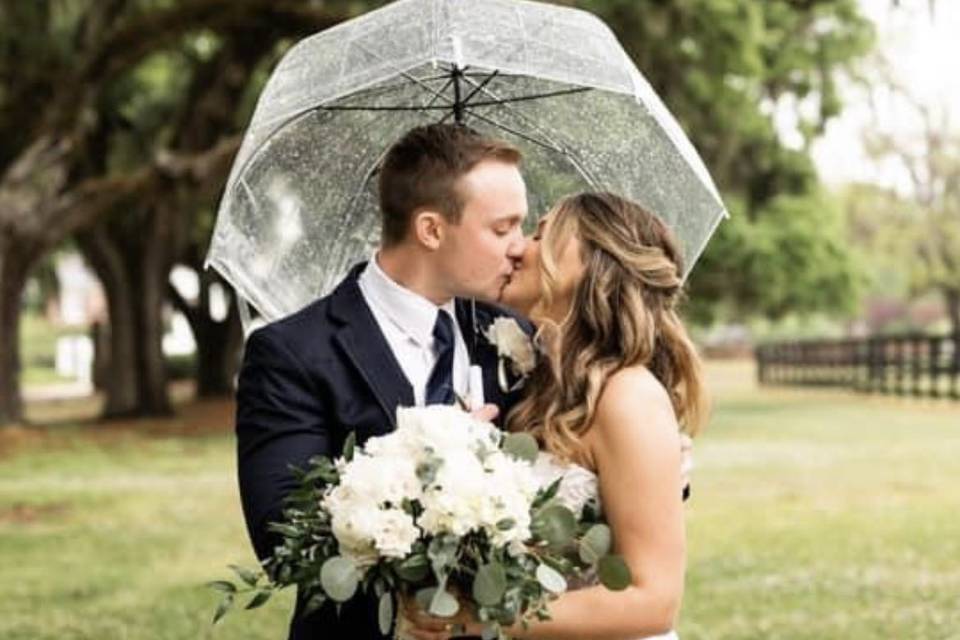 Couple under an umbrella