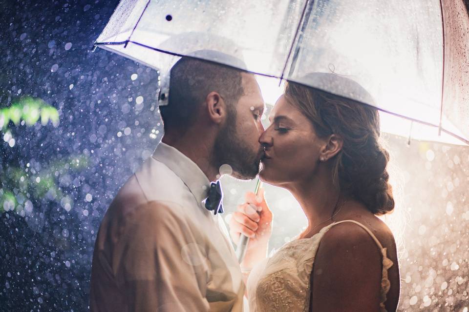 Kissing in the rain