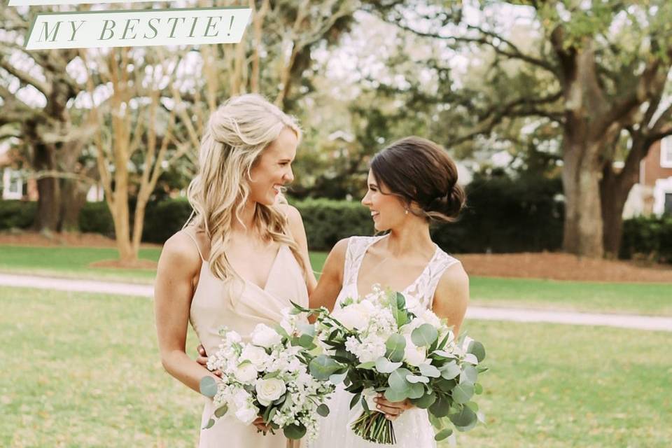 Bride and bouquet