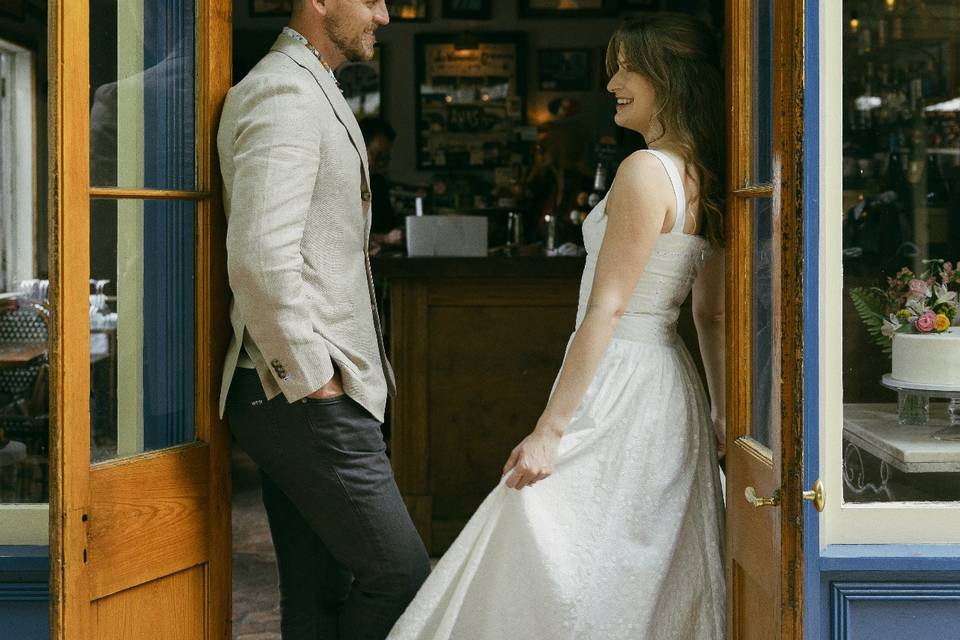 smiling at each other