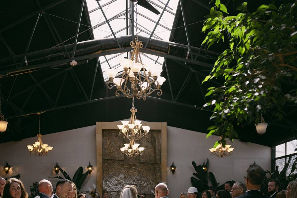 Bride walking down the isle