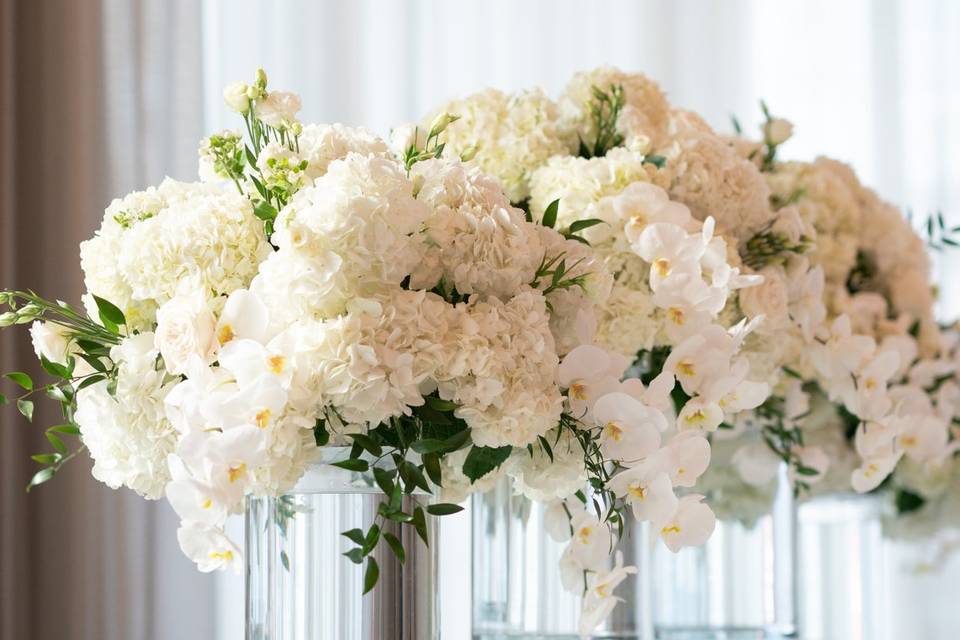 White floral decor