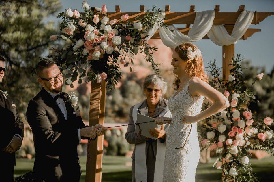 The bride and groom