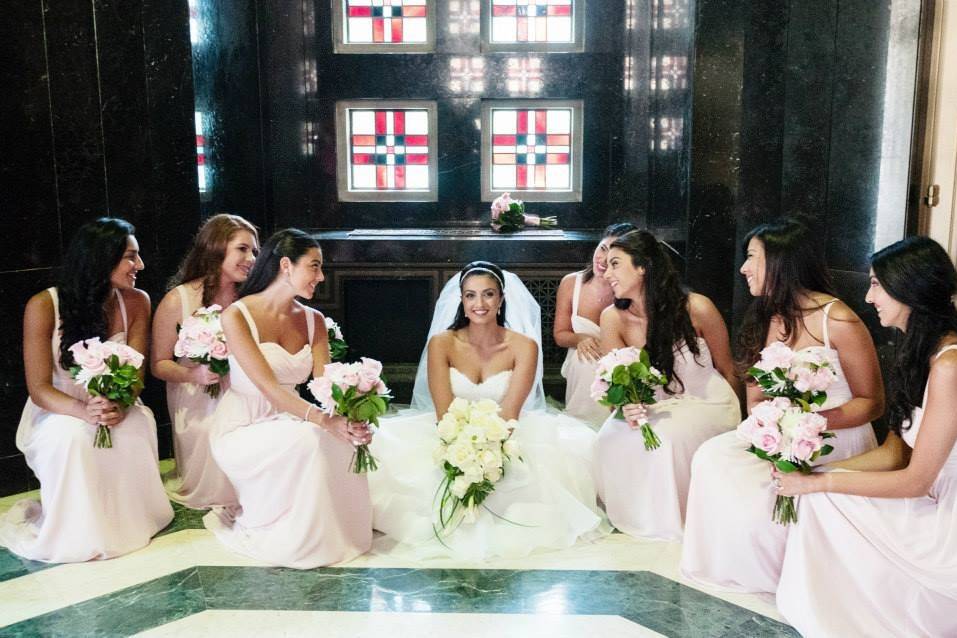 Bride and bridesmaids