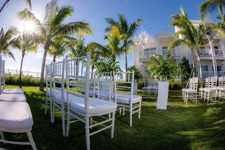 Outdoor wedding setup