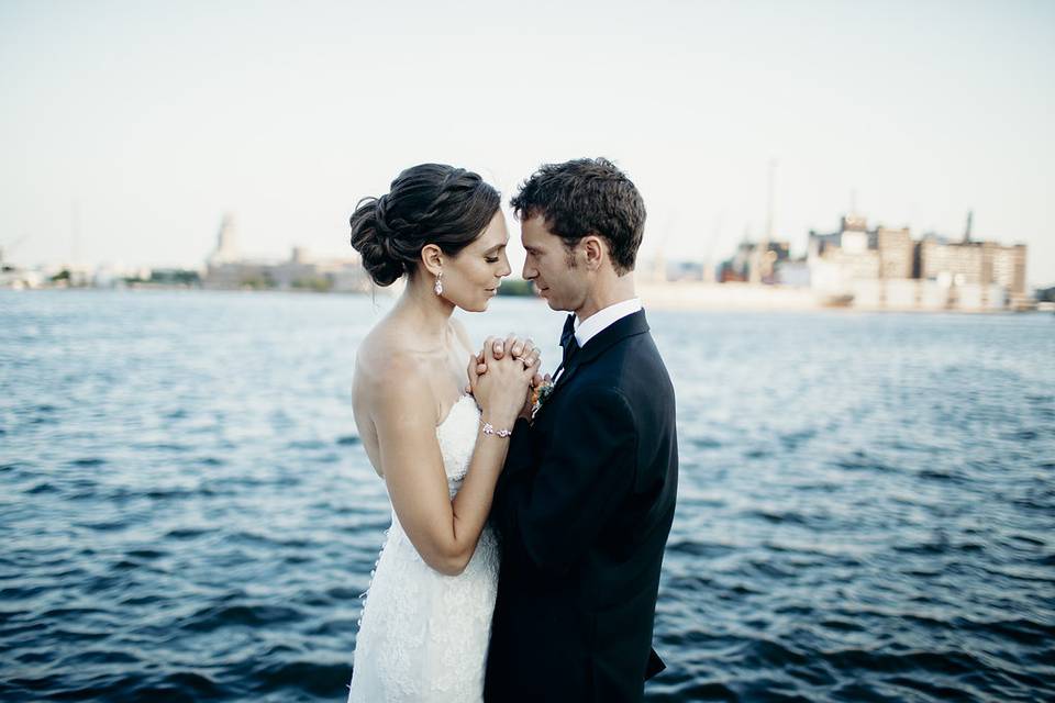 The bride and groom