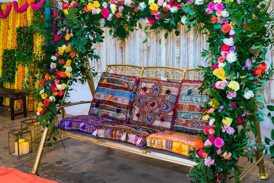 Fresh floral swing decor