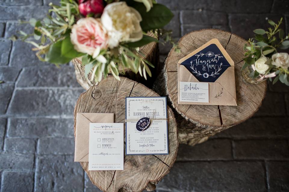 Rustic Navy and Ivory