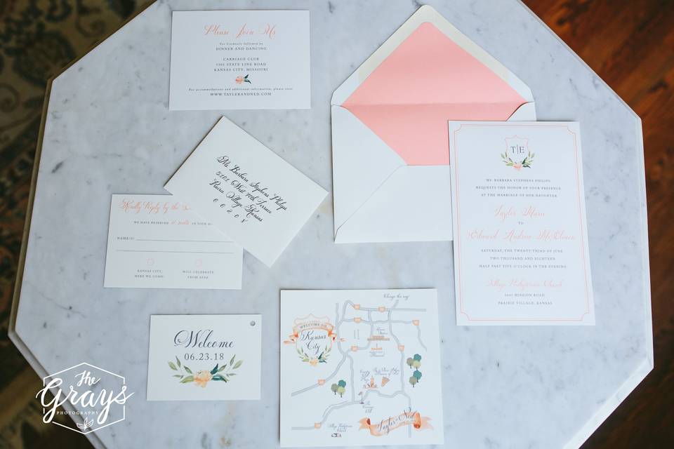 Painted Wedding Invitation