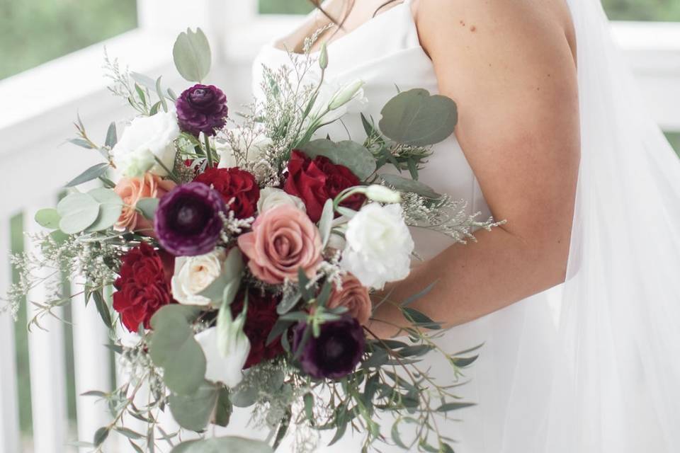 Bride on the balcony