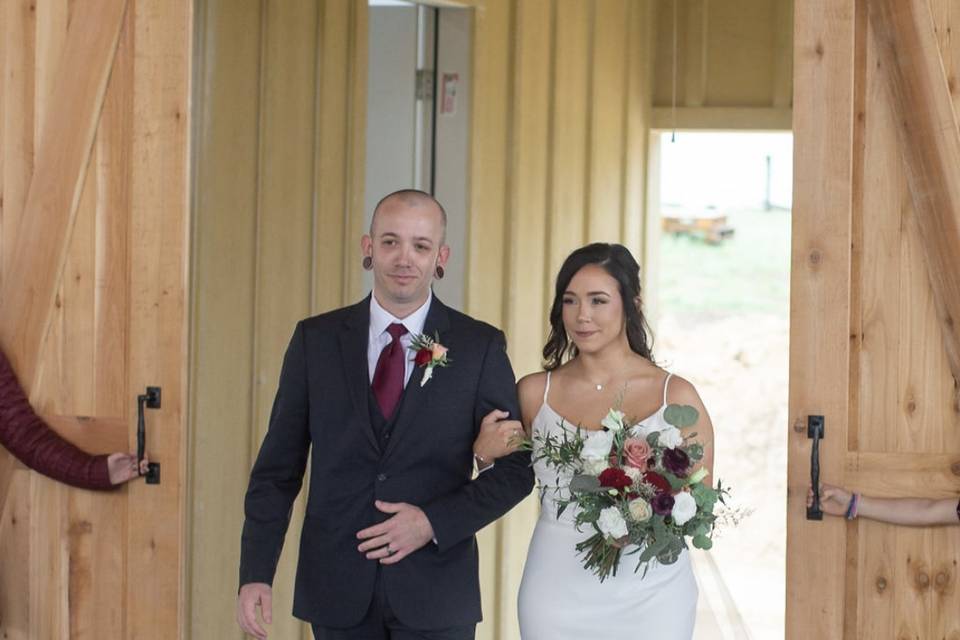 Brother walking in bride