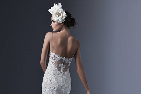 Low back line wedding dress