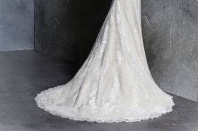 Sleek wedding dress with a low back line