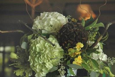 Raised floral centerpiece