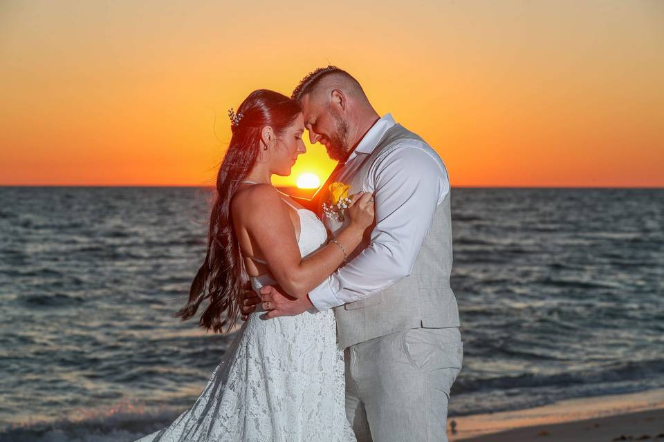 Golden hour wedding ceremony